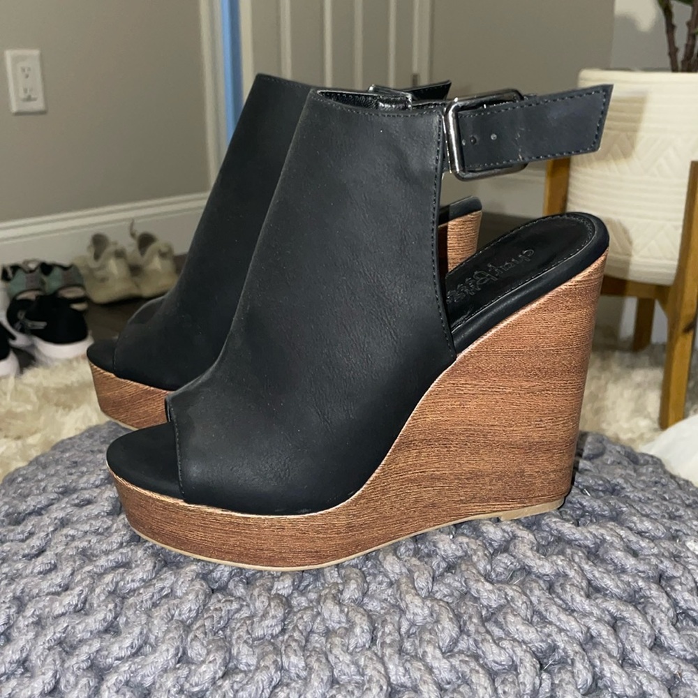 Brand new black wedges - size 6